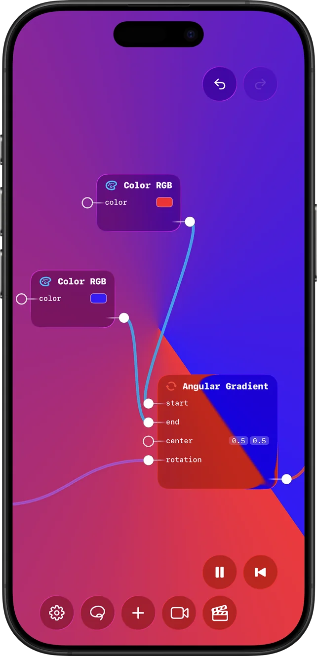 Mobile Subjective Designer graph with compact controls.